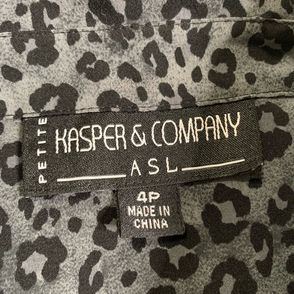 Kasper & Company PETITE  Animal Print Blouse - Picture 4 of 4